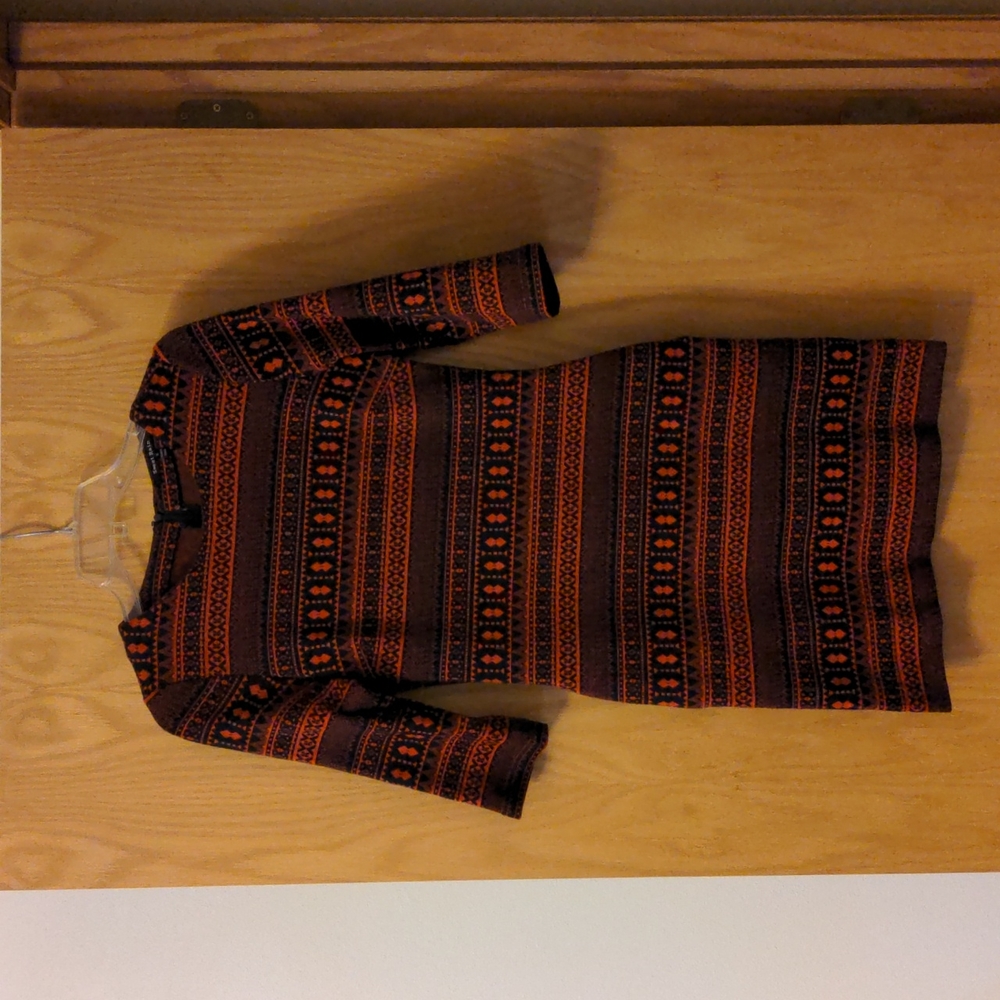 Sweet Rain Orange and Black Sweater Dress S